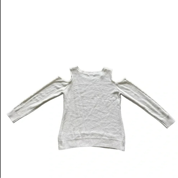 New York & Company Cold Shoulder Ivory Knit Sweater Women’s Medium - Picture 2 of 12